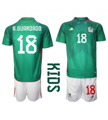 Lacne Dětský Futbalové dres Mexiko Andres Guardado #18 MS 2022 Krátky Rukáv - Domáci (+ trenírky)